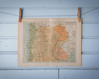 1937 Vintage North Argentina Map