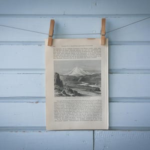 1897 Vintage Mount Hood Lithograph Illustration