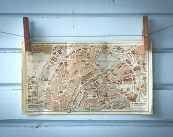 1936 Vintage Hamburg Map