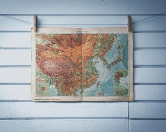 1952 Vintage Map of China