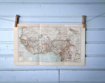 1907 Vintage West Africa Map