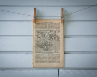 1890 Vintage Isle of Wight Map