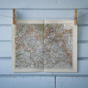 1907 Vintage North Bavaria Map