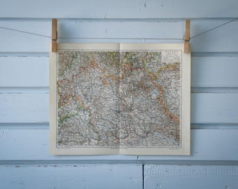 1907 Vintage North Bavaria Map