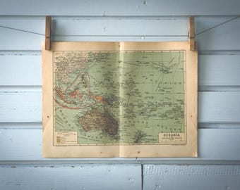 1937 Vintage Oceania Map