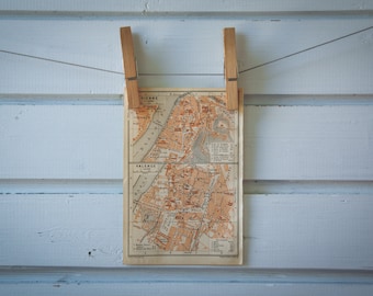 1913 Vintage Vienne & Valence Map