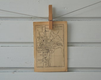 1920 Vintage Map of Allevard