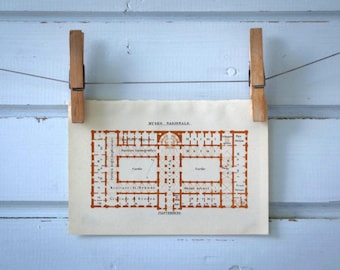 1931 Vintage Plan of the Naples Museums