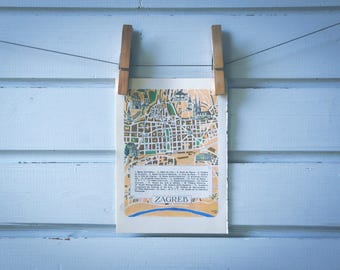 1955 Vintage Zagreb Map