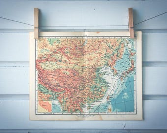 1956 Vintage Map of China
