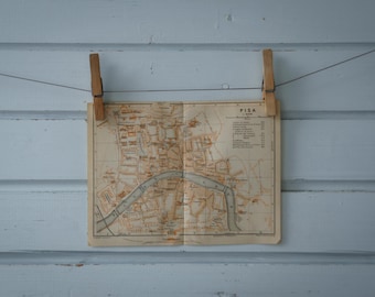 1931 Vintage Map of Pisa