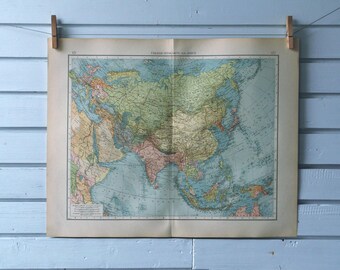 1901 Vintage Map of Asia