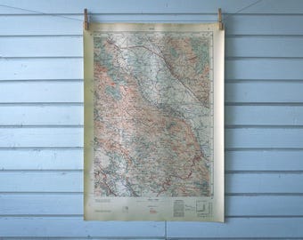 1953 Vintage Cetinska Krajina & Livanjsko Polje Map