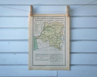 1941 Vintage Congo (DR) Map