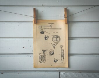 1967 Vintage  Brass Instruments Illustration