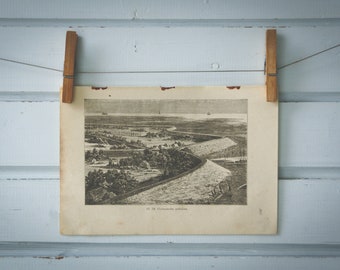 1916 Vintage Polder Lithograph Illustration