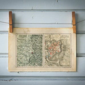 1901 Vintage Jerusalem Map