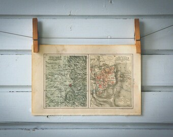 1901 Vintage Jerusalem Map