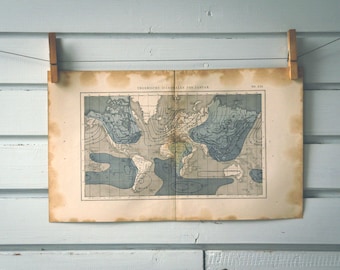 1872 Vintage World Map