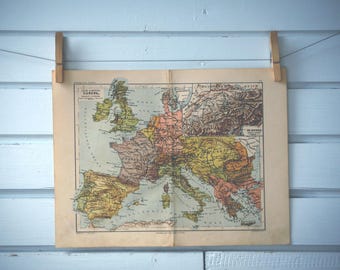 1910s Vintage Map of Europe