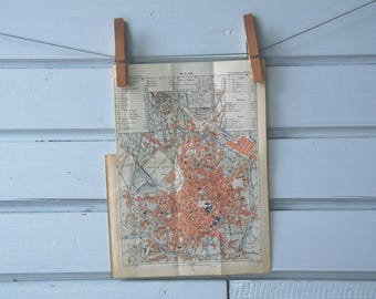 1891 Vintage Map of Milan