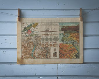 1904 Vintage Introduction to Cartography Atlas Page