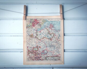 1939 Vintage North & Central Germany Map