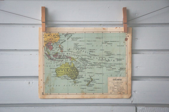 1936 Vintage Oceania Map