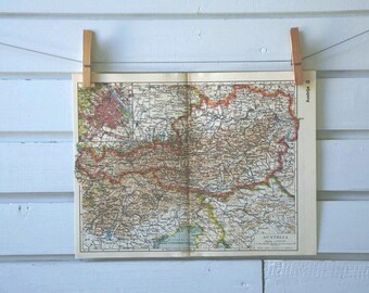 1938 Vintage Map of Austria