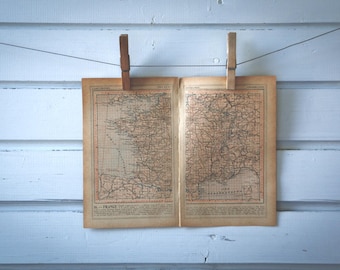 1921 Vintage Map of France