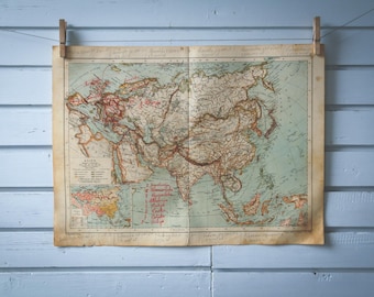 1904 Vintage Map of Asia