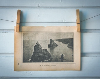 1890 Vintage Duncansby Stacks Illustration