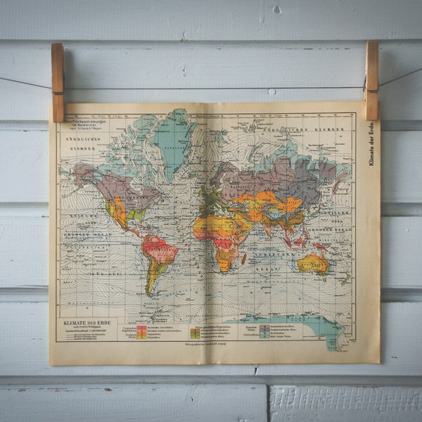 1936 Vintage World Map