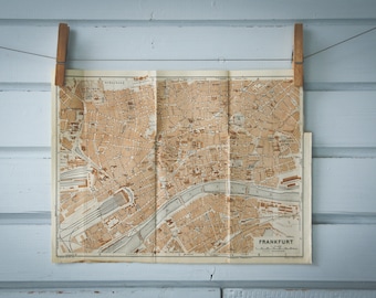 1936 Vintage Frankfurt Map