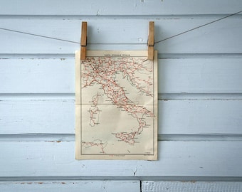 1931 Vintage Italy Traffic Map