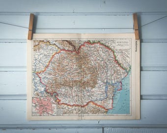 1938 Vintage Romania Map