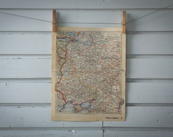 1936 Vintage Map of Russia