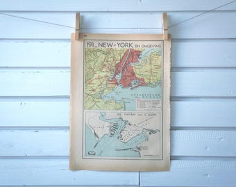 1941 Vintage Map of New York