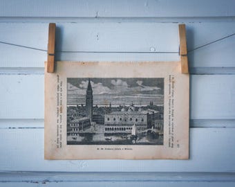 1894 Vintage Venice Lithograph Illustration
