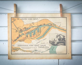 1941 Vintage Map of Gent Harbour