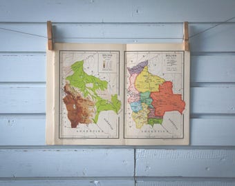 1946 Vintage Bolivia Map