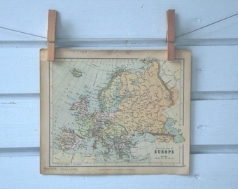 1896 Vintage Map of Europe