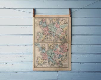 1886 Vintage Feudal Europe Map