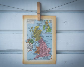 1956 Vintage Great Britain Map