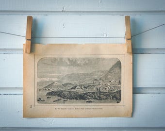 1890 Vintage Giant's Causeway Lithograph Illustration
