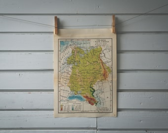 1946 Vintage Map of Russia