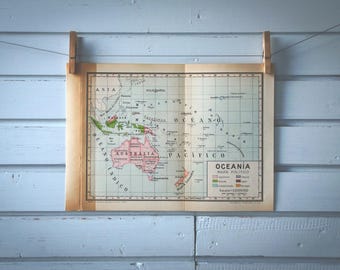 1946 Vintage Oceania Map