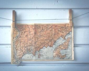 1910 Vintage Nice & Surroundings Map