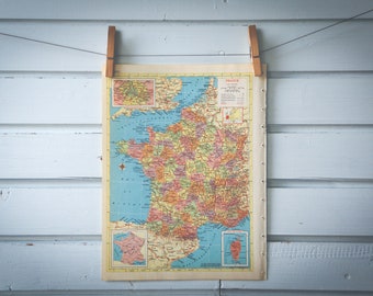 1956 Vintage France Map