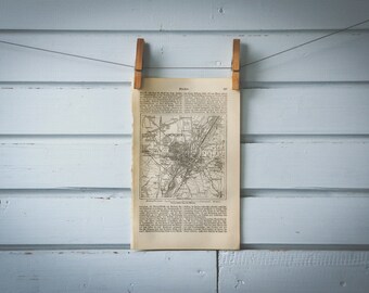 1887 Vintage Map of Munich